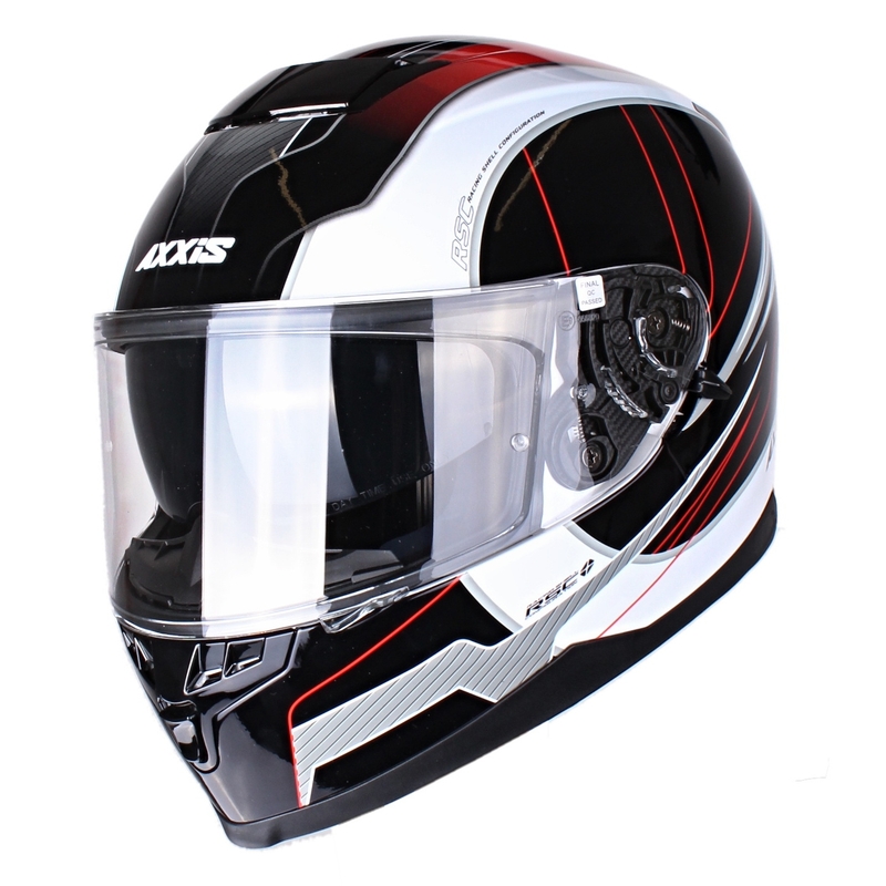 Kask motocyklowy Axxis Debut czarno-czerwony wyprzedaż