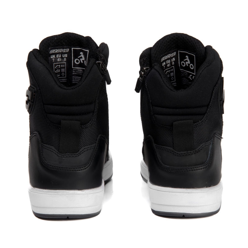 Czarno-białe buty motocyklowe Ozone Spin