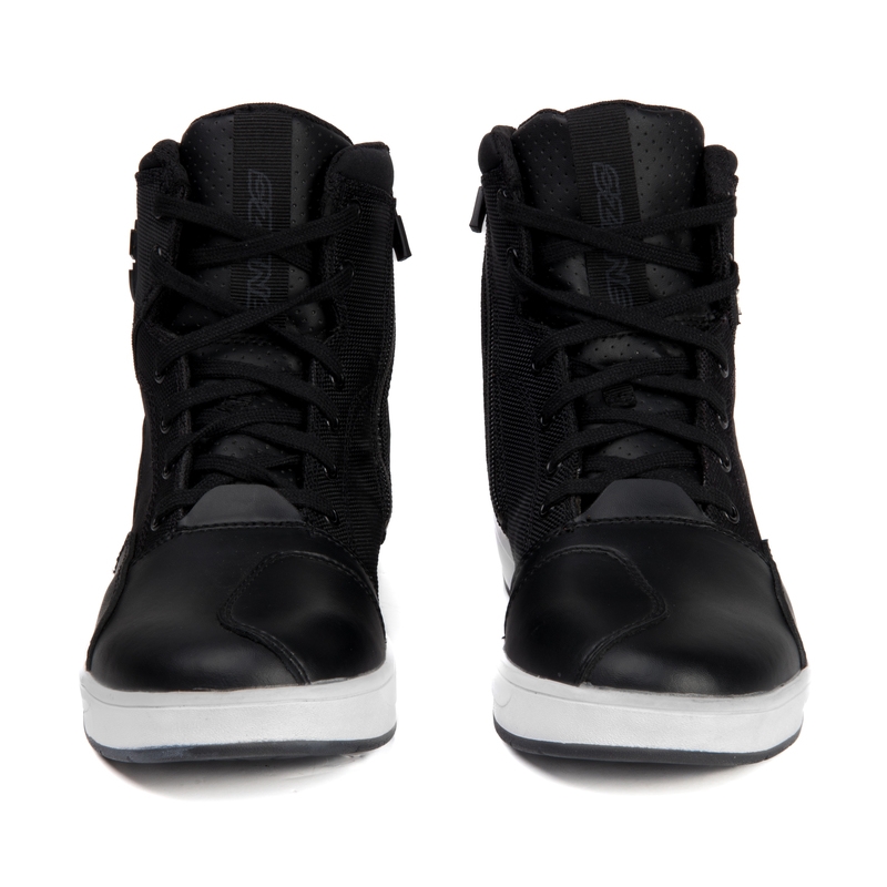 Czarno-białe buty motocyklowe Ozone Spin