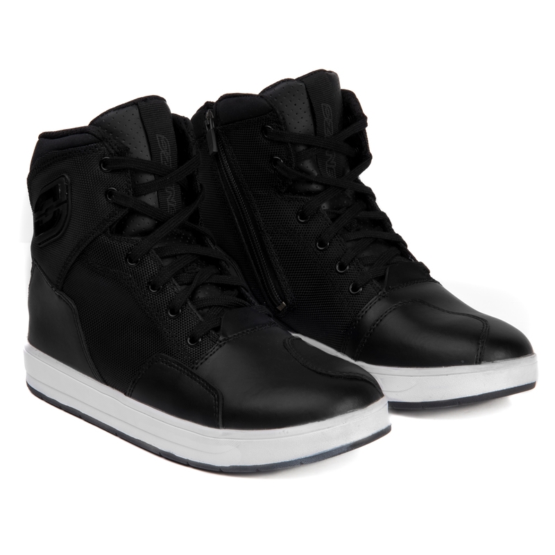 Czarno-białe buty motocyklowe Ozone Spin