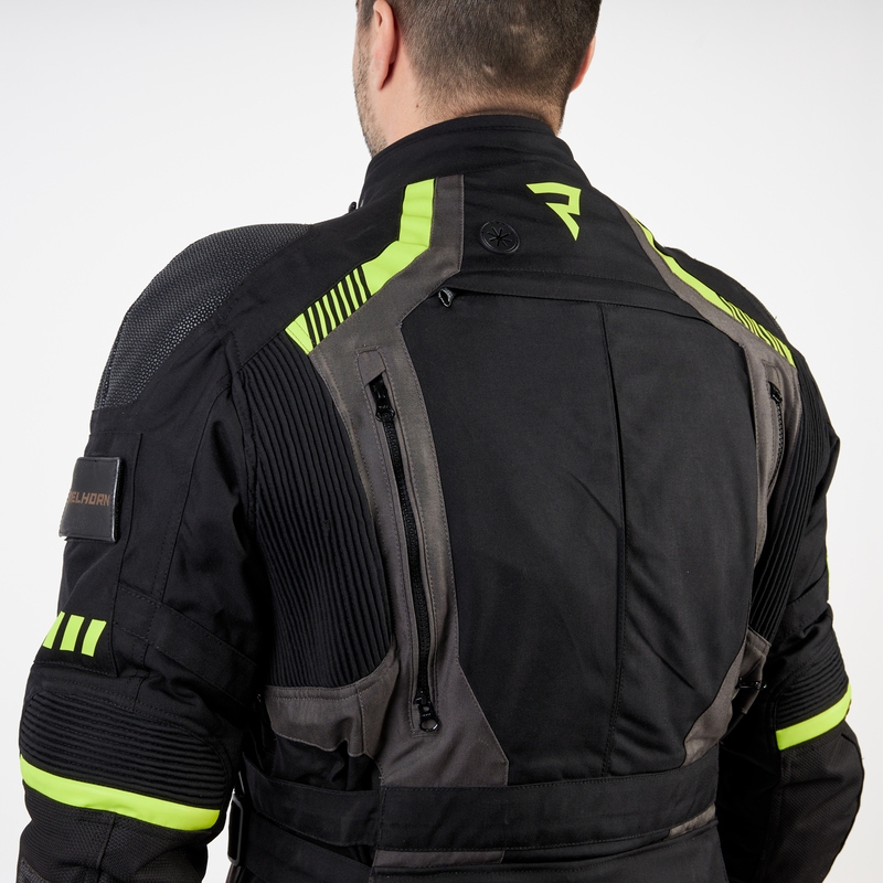 Kurtka motocyklowa Rebelhorn Patrol czarno-szaro-fluo żółta