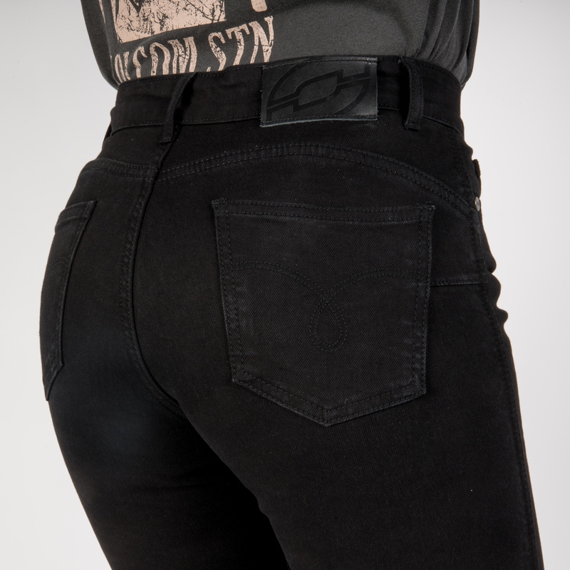 Damskie jeansy motocyklowe Ozone Striker SF Black