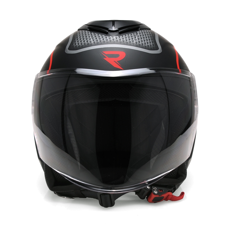 Kask otwarty motocyklowy Street Racer Pilot black-red matt wyprzedaż