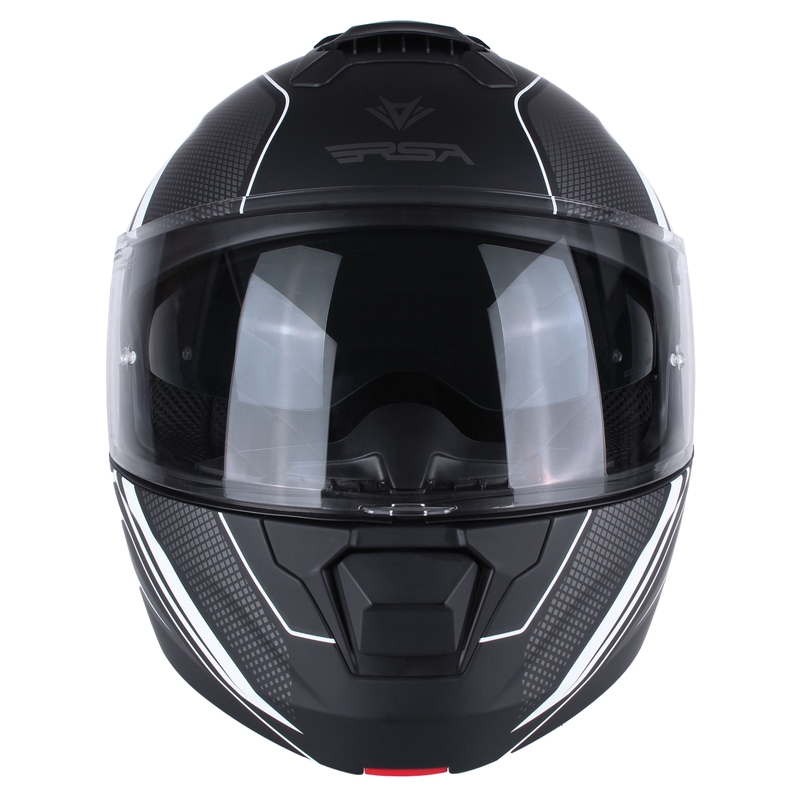 Szczękowy kask motocyklowy RSA Rival czarno.siwo-biały wyprzedaż