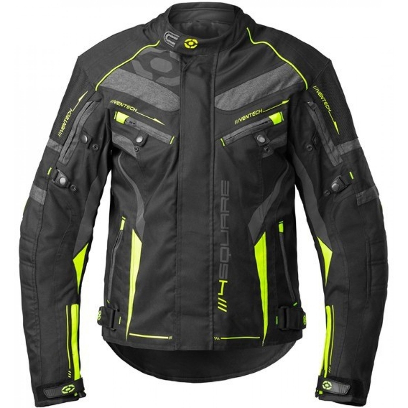 Kurtka motocyklowa 4SQUARE Roadster Dual czarna-fluo żółta