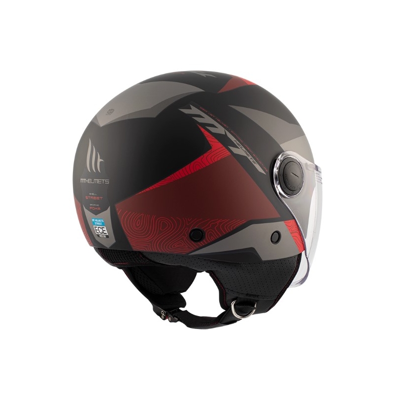Otwarty kask motocyklowy MT 0F501 Street Poke B5 Rojo black-grey-red. wyprzedaż