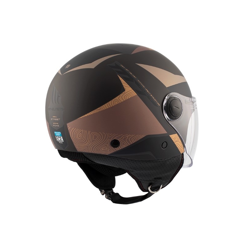 Otwarty kask motocyklowy MT 0F501 Street Poke C9 Marron brązowo-beżowy