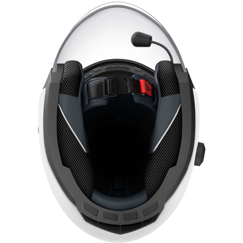 Kask motocyklowy otwarty z zestawem słuchawkowym SENA Outstar biały błyszczący