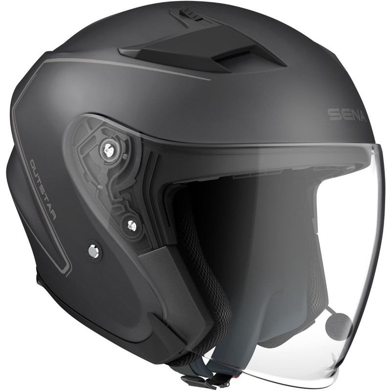 Kask motocyklowy otwarty z zestawem słuchawkowym SENA Outstar czarny matowy wyprzedaż