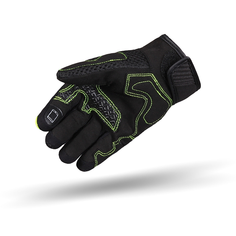 Damskie rękawice motocyklowe Street Racer Stunt czarno-fluo-żółte