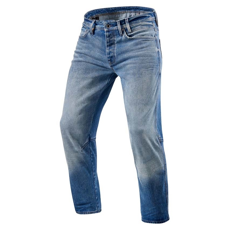 Revit Salt TF Blue Cropped Motorcycle Jeans