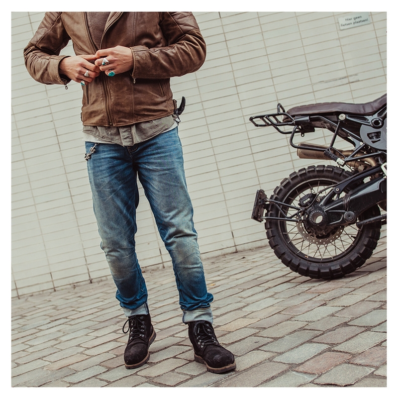 Jeansy motocyklowe Revit Carlin SK blue extended