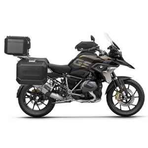 Complete set of black aluminum cases SHAD TERRA, 37L topcase + 36L / 47L side cases, including mounting kit and plate SHAD BMW R 1200 GS/ R 1250 GS