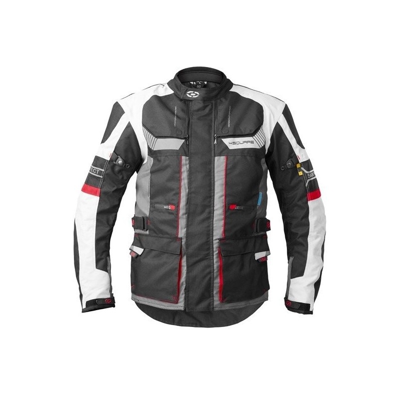 Kurtka motocyklowa 4SQUARE Shield czarno-biało-czerwona wyprzedaż