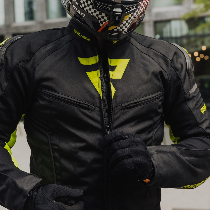 Rebelhorn Vandal czarna-fluo żółta kurtka motocyklowa wyprzedaż