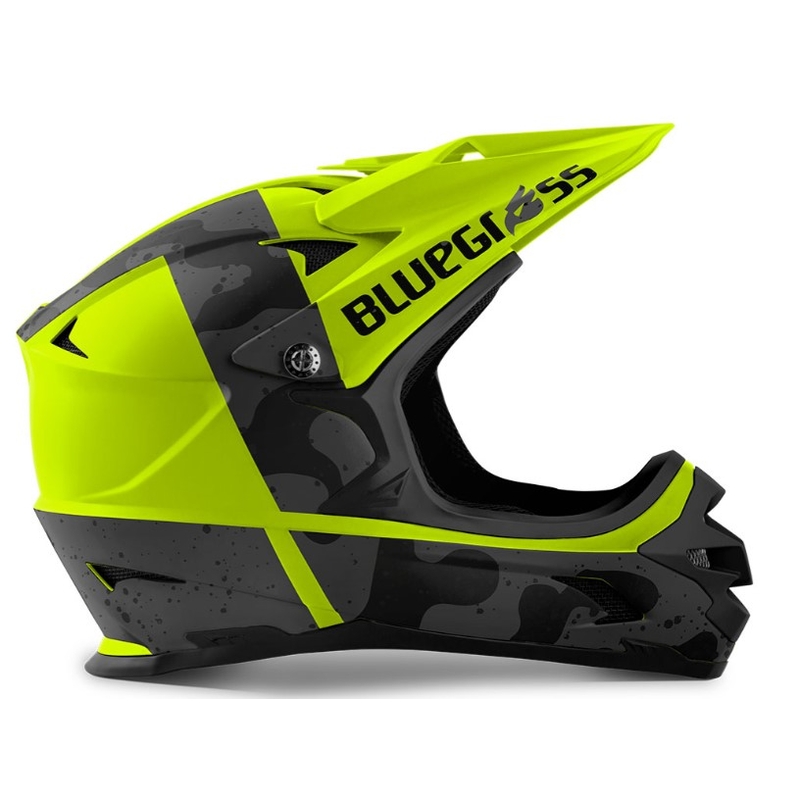 Cyklo přilba BLUEGRASS Intox camo fluo žluto-černá výprodej