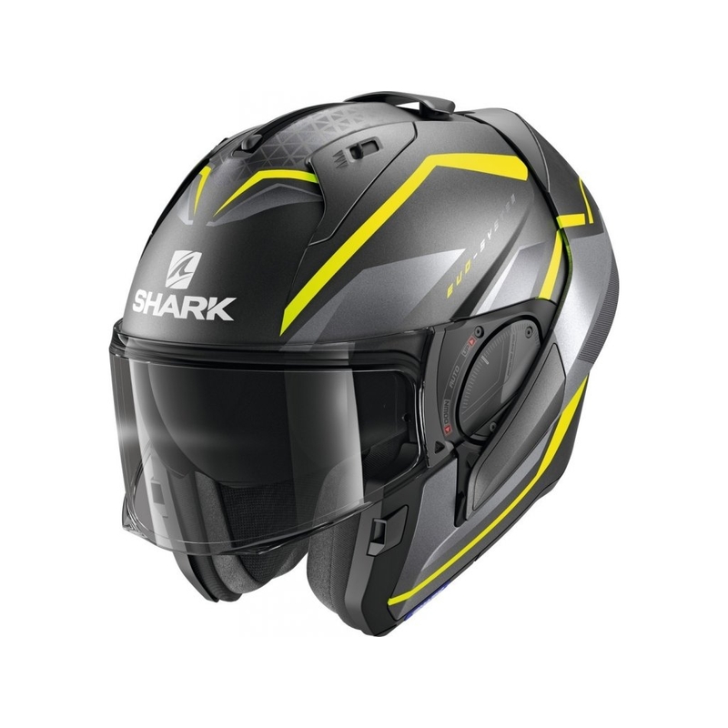 Kask z podnoszoną szczęką SHARK EVO-ES Yari szaro-srebrno-fluo żółty