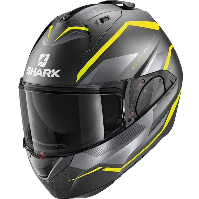 Kask z podnoszoną szczęką SHARK EVO-ES Yari szaro-srebrno-fluo żółty
