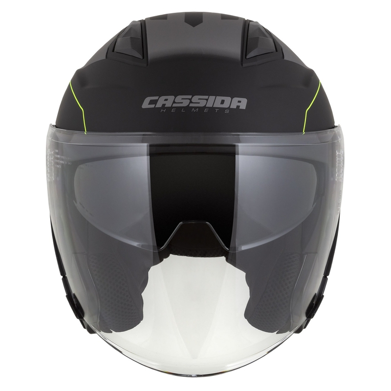 Kask motocyklowy otwarty Cassida Jet Tech Roxor black-grey-fluo yellow matt wyprzedaż