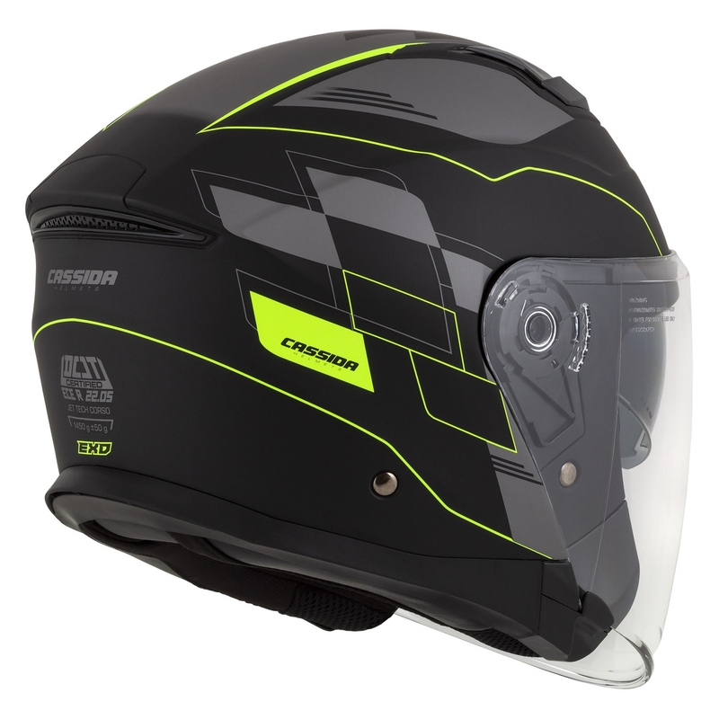 Kask motocyklowy otwarty Cassida Jet Tech Roxor black-grey-fluo yellow matt wyprzedaż