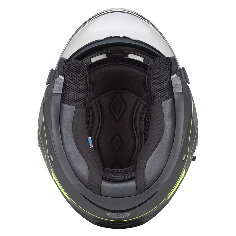 Kask motocyklowy otwarty Cassida Jet Tech Roxor black-grey-fluo yellow matt wyprzedaż