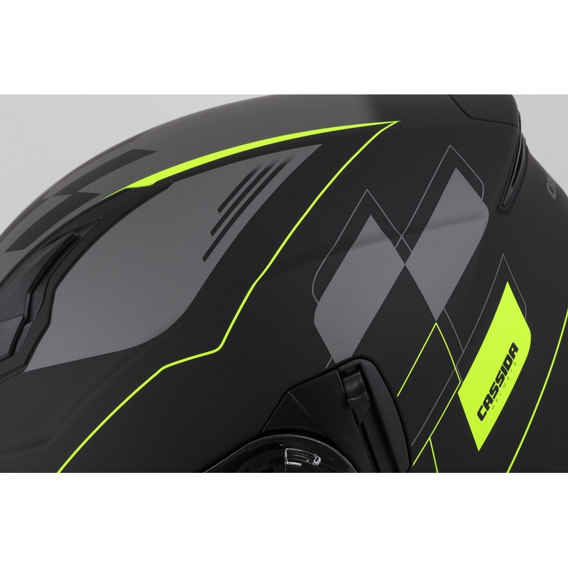 Kask motocyklowy otwarty Cassida Jet Tech Roxor black-grey-fluo yellow matt wyprzedaż