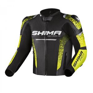 Skórzana kurtka motocyklowa Shima STR 2.0 czarno-fluo