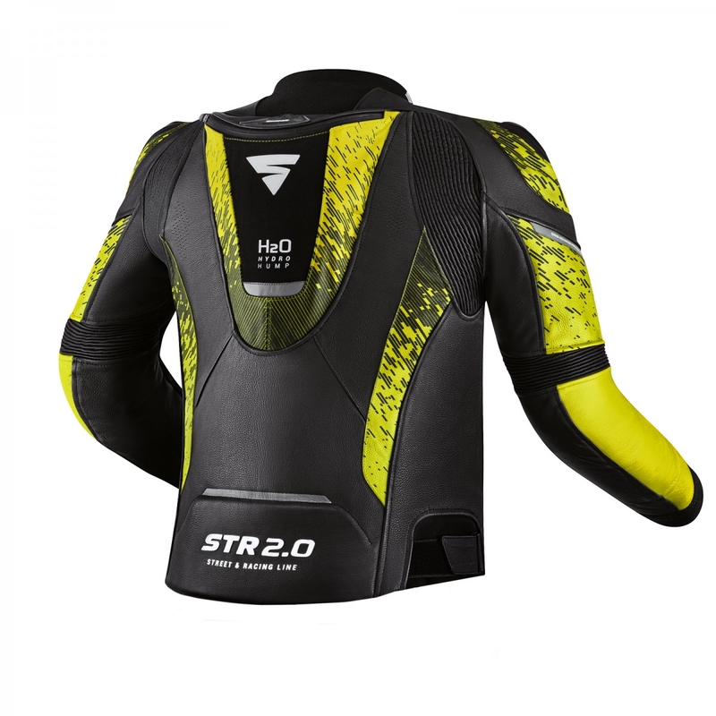 Skórzana kurtka motocyklowa Shima STR 2.0 czarno-fluo