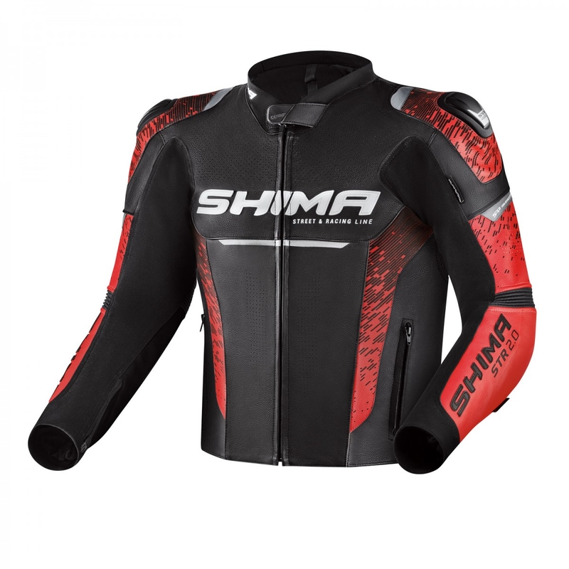 Skórzana kurtka motocyklowa Shima STR 2.0 czarno-czerwona