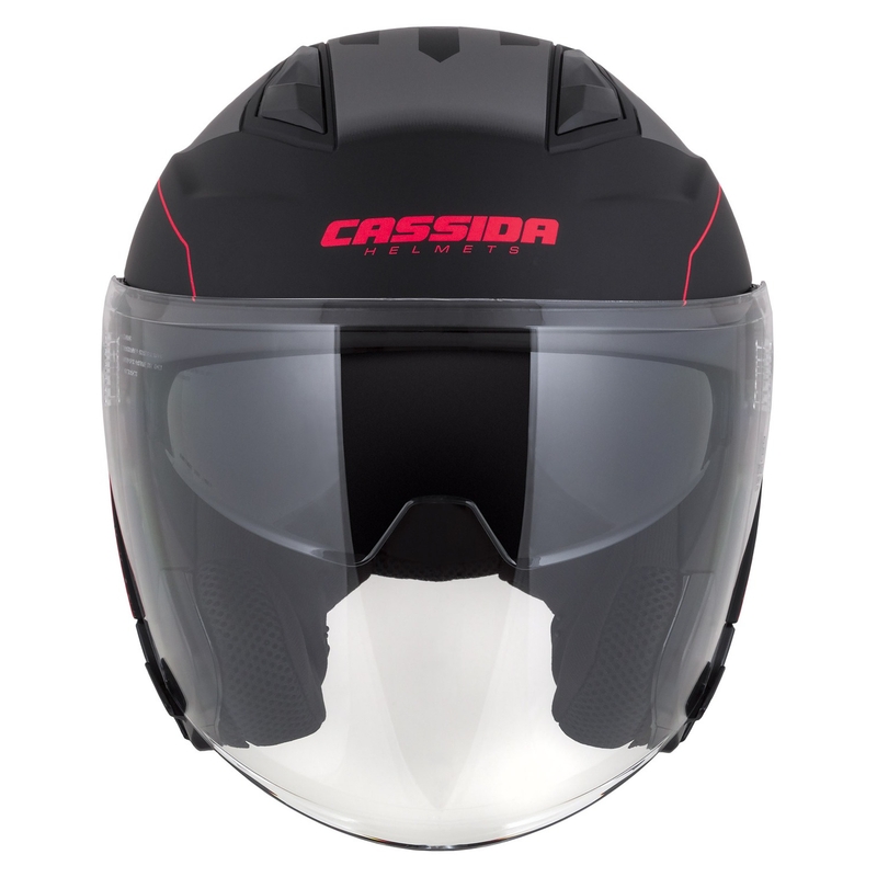 Kask motocyklowy otwarty Cassida Jet Tech Roxor Black-Grey-Fluo Red Matte