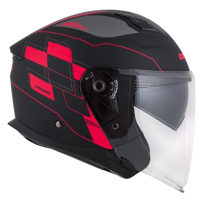 Kask motocyklowy otwarty Cassida Jet Tech Roxor Black-Grey-Fluo Red Matte