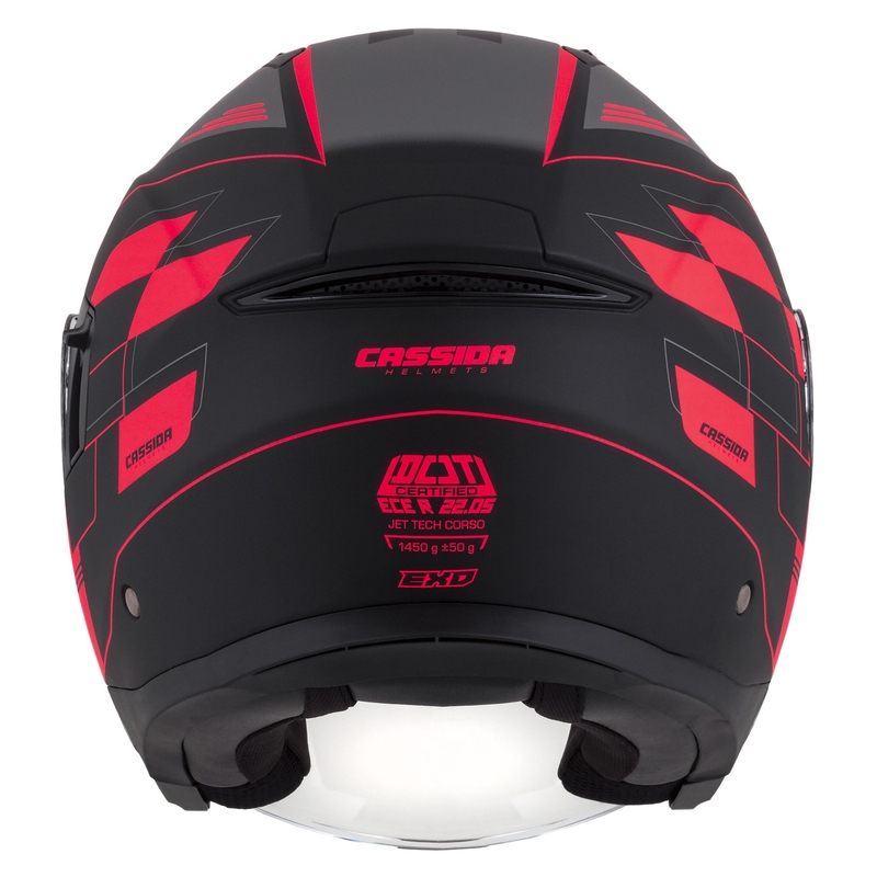 Kask motocyklowy otwarty Cassida Jet Tech Roxor Black-Grey-Fluo Red Matte