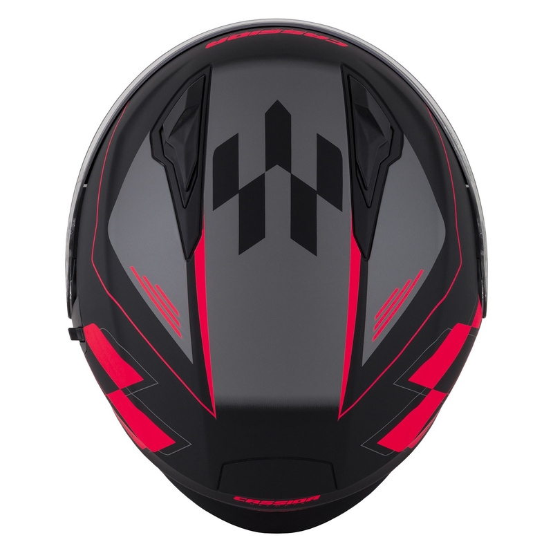 Kask motocyklowy otwarty Cassida Jet Tech Roxor Black-Grey-Fluo Red Matte