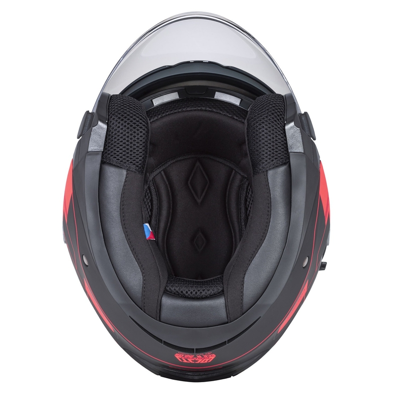 Kask motocyklowy otwarty Cassida Jet Tech Roxor Black-Grey-Fluo Red Matte
