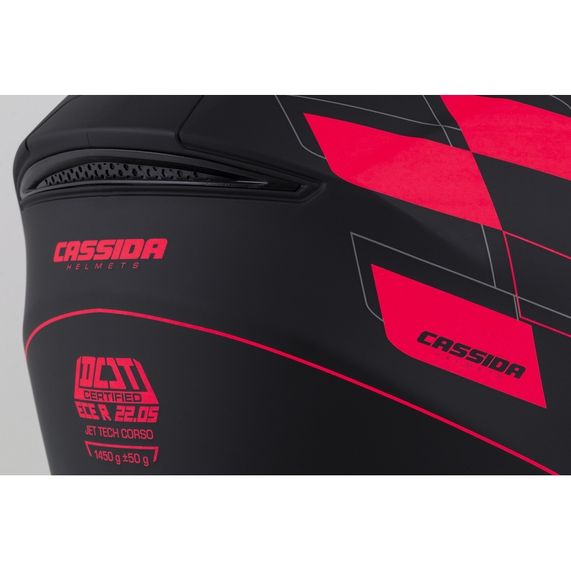 Kask motocyklowy otwarty Cassida Jet Tech Roxor Black-Grey-Fluo Red Matte