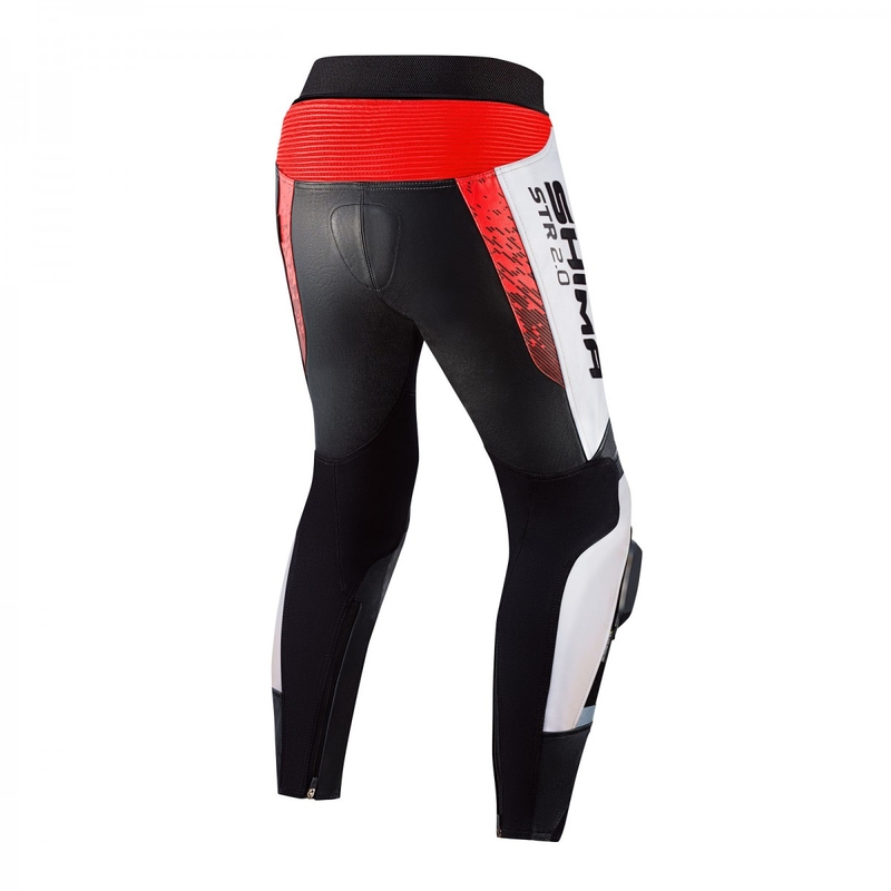 Spodnie motocyklowe Shima STR 2.0 black-white-fluo red.
