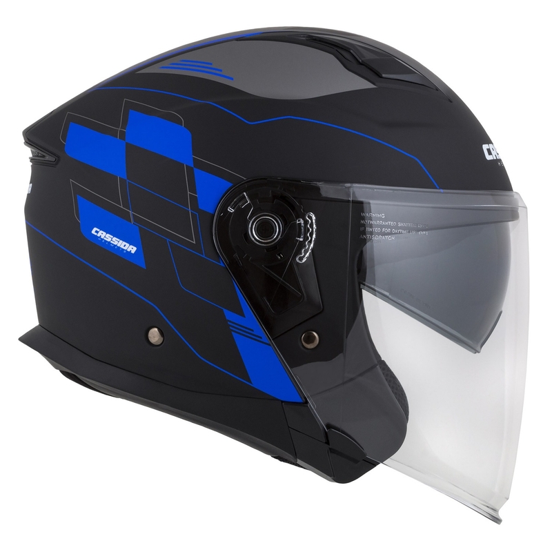 Kask motocyklowy otwarty Cassida Jet Tech Roxor Black-Grey-Blue Matte