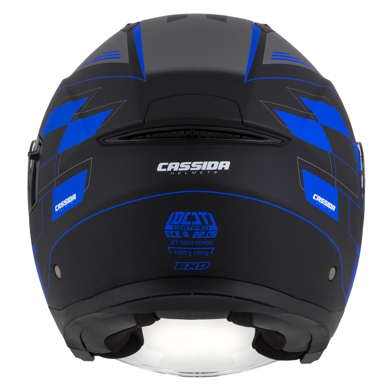 Kask motocyklowy otwarty Cassida Jet Tech Roxor Black-Grey-Blue Matte
