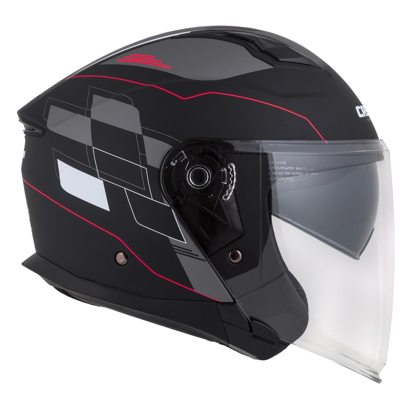 Kask motocyklowy otwarty Cassida Jet Tech Roxor Black-Red-Grey