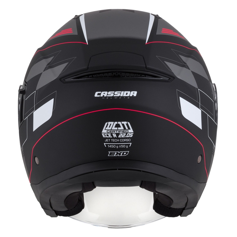 Kask motocyklowy otwarty Cassida Jet Tech Roxor Black-Red-Grey