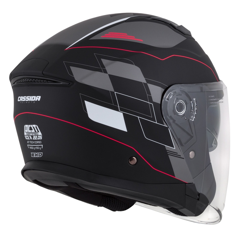 Kask motocyklowy otwarty Cassida Jet Tech Roxor Black-Red-Grey