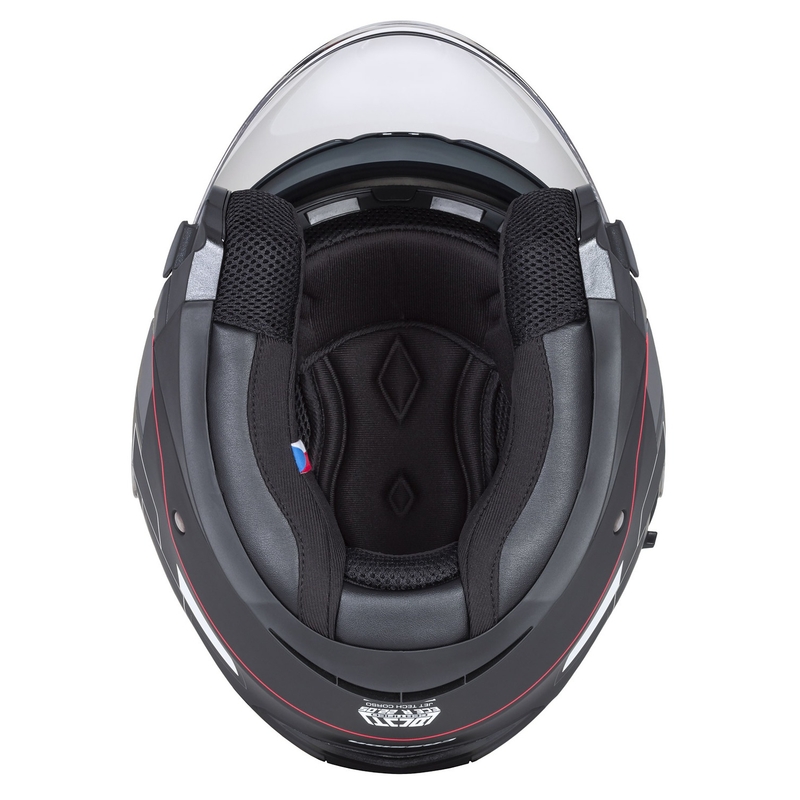 Kask motocyklowy otwarty Cassida Jet Tech Roxor Black-Red-Grey