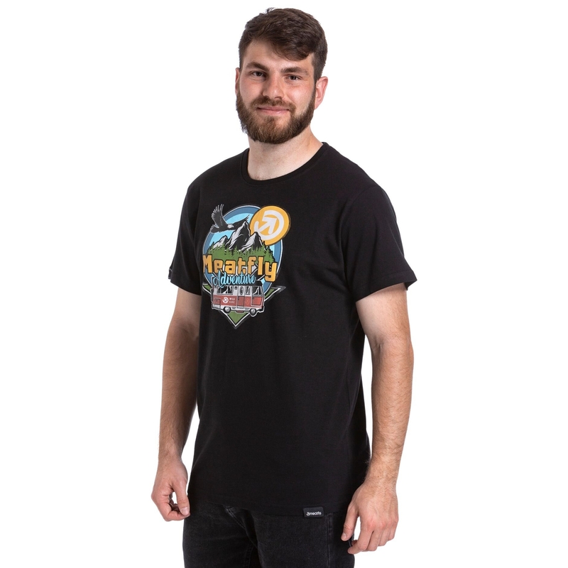 T-shirt Meatfly Mounty czarny wyprzedaż