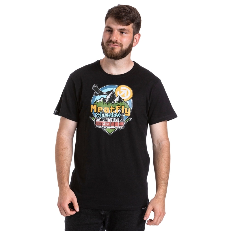 T-shirt Meatfly Mounty czarny wyprzedaż