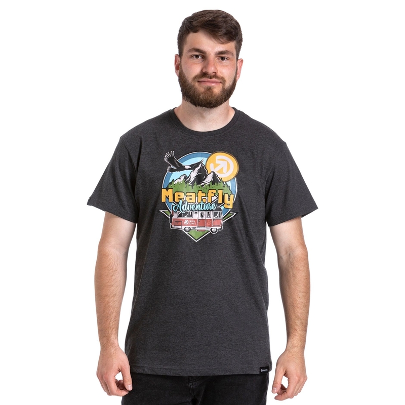 T-shirt Meatfly Mounty szary wyprzedaż