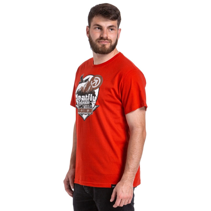 T-shirt Meatfly Mounty czerwony wyprzedaż