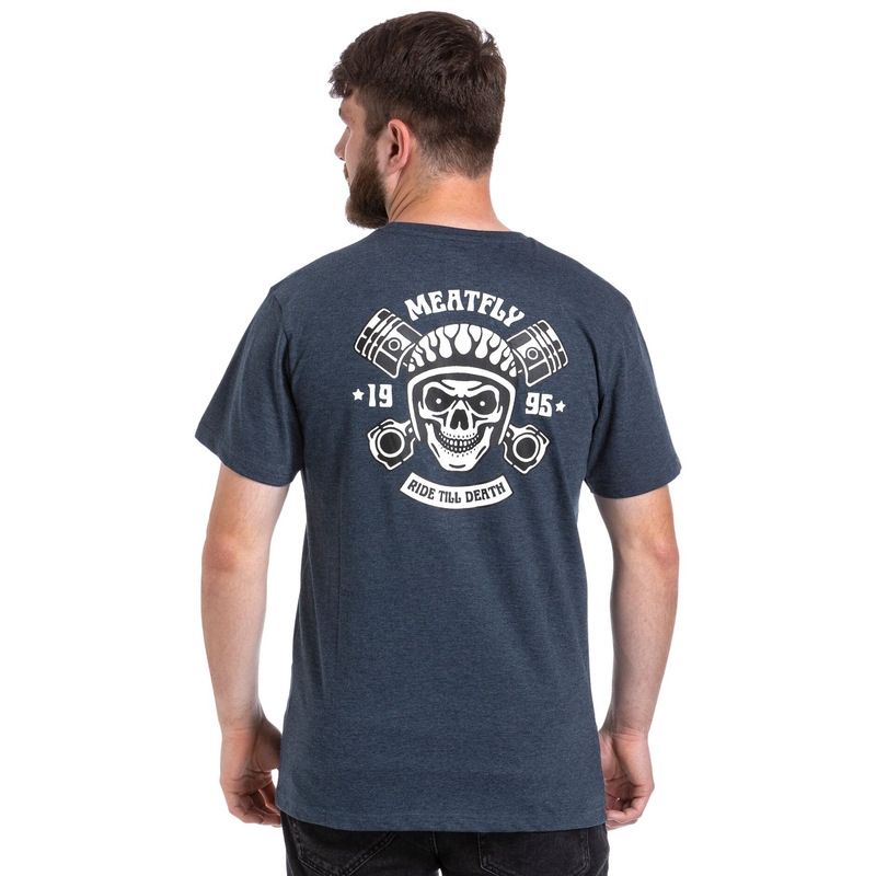 Koszulka Meatfly Ride Till Death ciemnoniebieska wyprzedaż