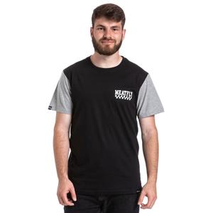 Meatfly Racing T-shirt czarno-szary wyprzedaż