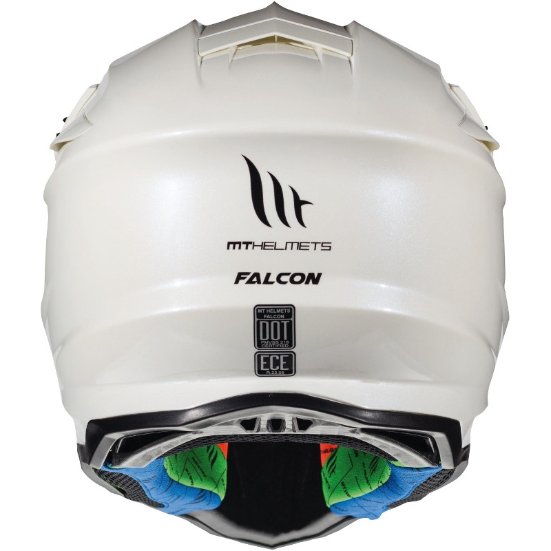 MT Falcon Solid Motocross Helmet White