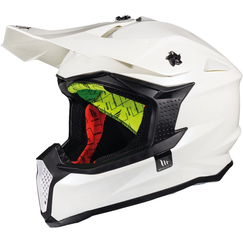 MT Falcon Solid Motocross Helmet White